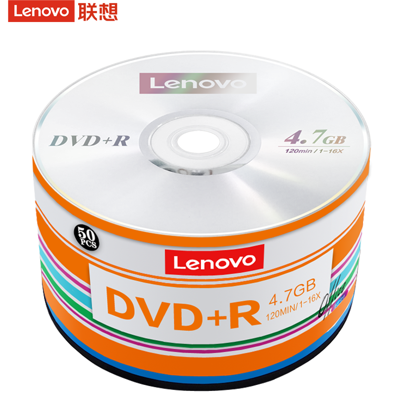 联想原装正品 DVD+R 4.7G 16X dvd刻录盘光盘空白光盘空白光碟 dvd光盘刻录光碟 50片装-图0