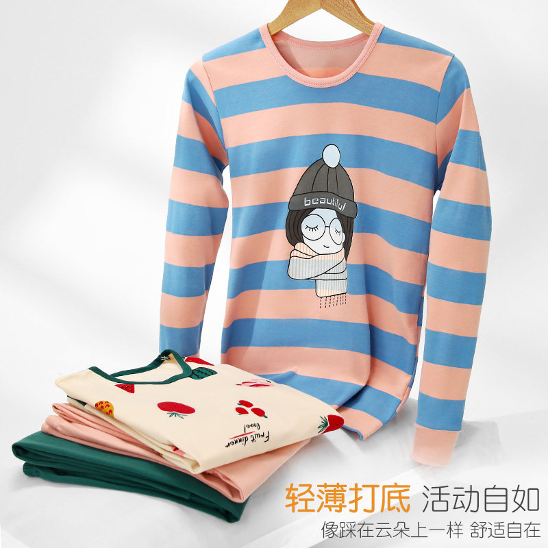 大童纯棉少女保暖女生棉毛衫 北极绒杭州保暖上装