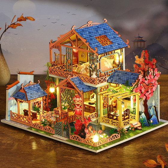 Shili Peach Blossom Handmade Wooden Assembled Villa