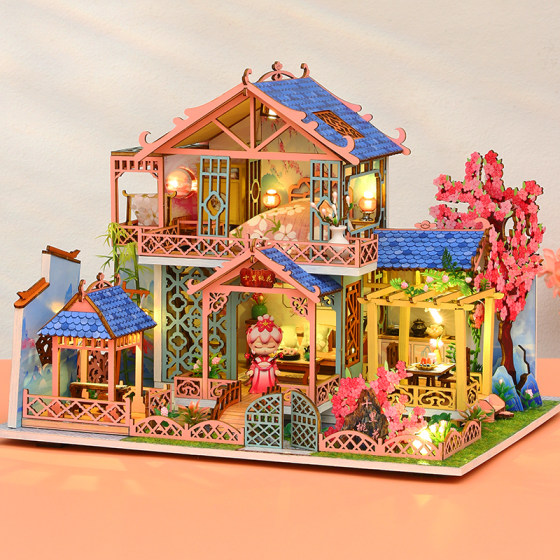 Shili Peach Blossom Handmade Wooden Assembled Villa
