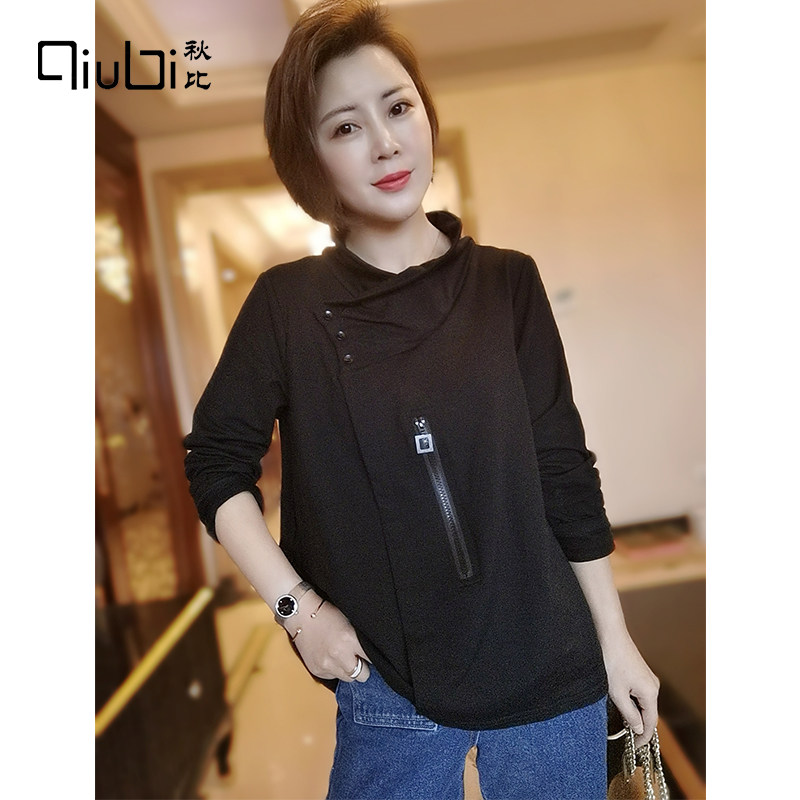 秋比立领紫色长袖设计感小众衬衫 qiubi服饰衬衫