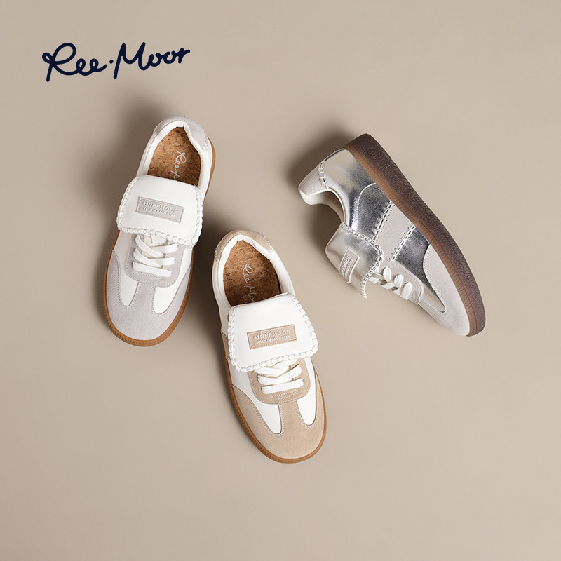 REEMOOR睿慕厚底德训鞋2026年新款秋季平底鞋帆布运动休闲板鞋女,淘宝优惠券,粉丝福利购,淘宝优惠卷