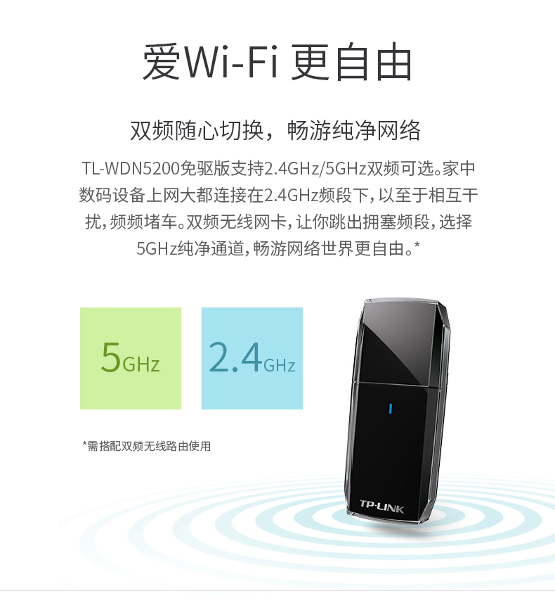 TP-LINK 双频usb无线网卡 台式机wifi接收器 usb转接口 AC650M 笔记本台式电脑 无线接收器 TL-WDN5200 - 图2