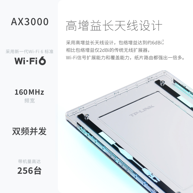 TP-LINK 纸片路由 AX3000 WiFi6全屋覆盖 mesh分布式子母路由器 家用高速 tplink信号放大增强器 - 图3