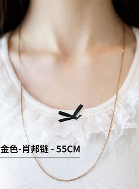 肖邦链项链玫瑰金18K黄银色