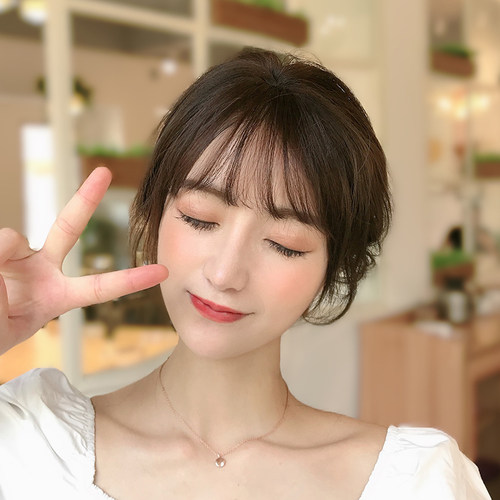 优奇假发旗舰店空气刘海假发女真发假刘海自然前额法式刘海网红 - 图0