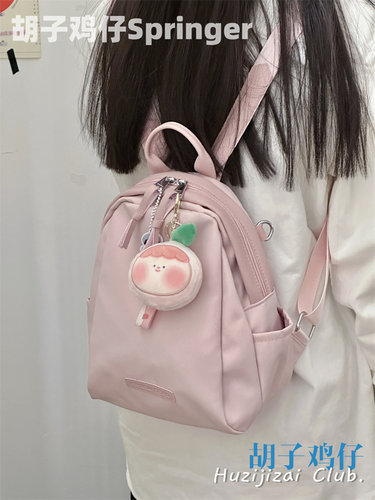 设计感小背包女韩版复古风简约通勤迷你双肩包少女学生两用斜挎包 - 图2