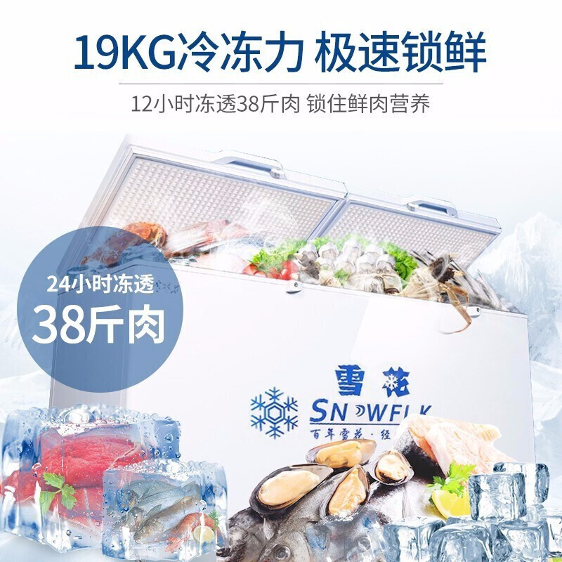 雪花单温双温商用冰柜卧式冰箱冷藏冷冻节能大容量雪糕展示柜 雪花单温双温商用冰柜卧式冰箱冷藏冷冻节能大容量雪糕展示柜