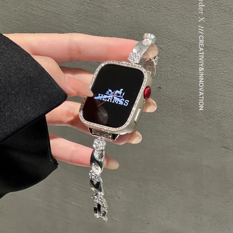 适用适用华为Fit4表带手表fit3表带新女金属丝绸纹红米5手环小米9 - 图0