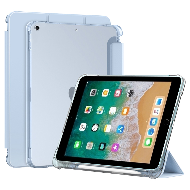 适用iPad6平板保护套9.7寸2018新款ipada1893苹果爱派6代带笔槽三折半透明a1954气囊硅胶软壳第六代防摔外壳 - 图0