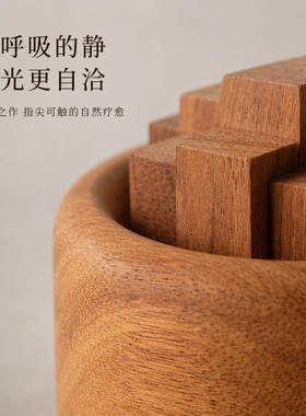 家居装饰摆件实木车载中控扩香木