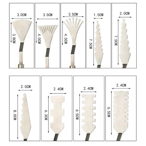 油画刀刮刀套装油画丙烯水粉画石英砂肌理画颜料调色刀美术工具 - 图1