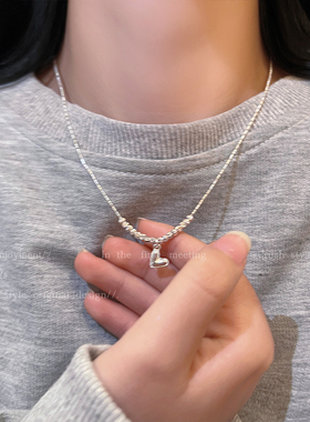 银色爱心转运珠项链女春夏2025新款锁骨链高级感装饰简约配饰品