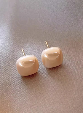 轻奢秋冬温柔小方糖珍珠耳钉
