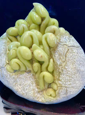 蒸蒸日上博古架桌摆件青田石雕