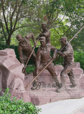 劳动人物雕塑玻璃钢仿铜雕像摆件