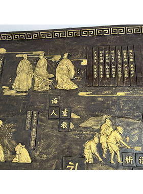 玻璃钢仿铜浮雕人物摆件