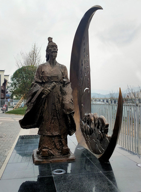 渤言雕塑玻璃钢铸铜屈原爱国诗人