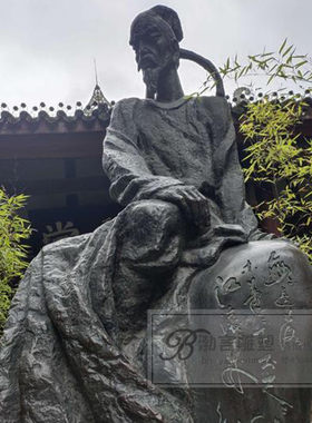 玻璃钢仿铜古代诗人广场李白杜甫