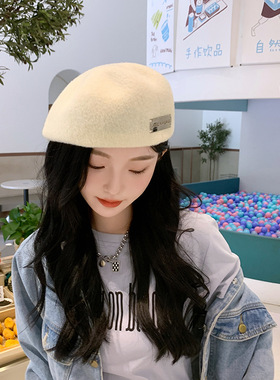 一帽两戴秋冬保暖贝雷帽女