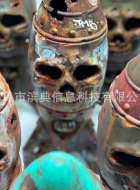 独立站新款摆件骷髅炸弹模型小型核弹头树脂品TheSkullBomb