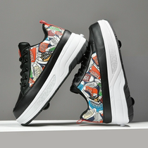 Child Riot Shoes Wheels Slip Boy Four Rounds Explosive Walking Shoes Students Stealth Skates Invisible Girl With Shoes With Wheels