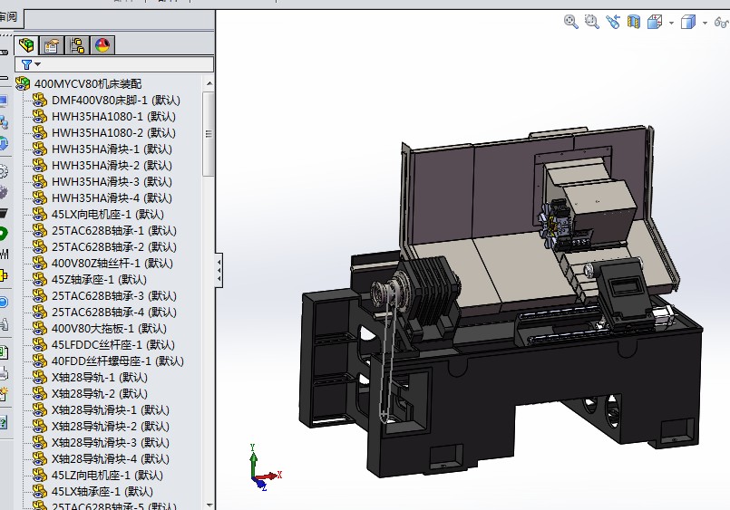 斜床身数控机床全套3D图纸 G577 H653非标自动化机械3D图纸设计3 - 图1