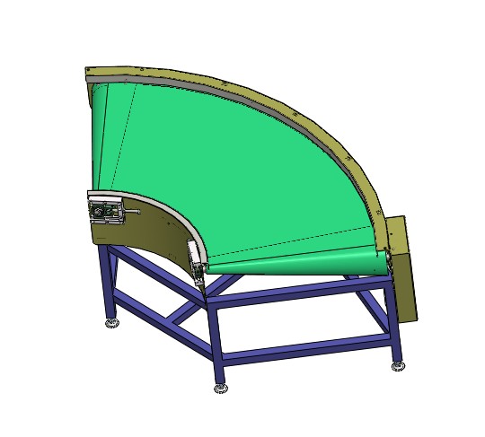 90度转弯辊筒输送机3D图纸 F737 非标自动化设备3D图纸设计素材 - 图2