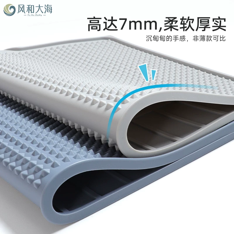 Sink drain drying mat silicone tableware water control mat kitchen sink storage drainage mat tabletop insulation mat