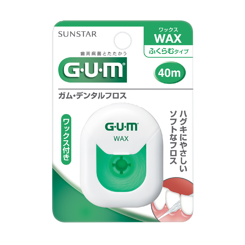 日本GUM超滑牙线50m无蜡超滑牙线卷含蜡膨胀牙线卷装正畸随身剔牙 - 图1