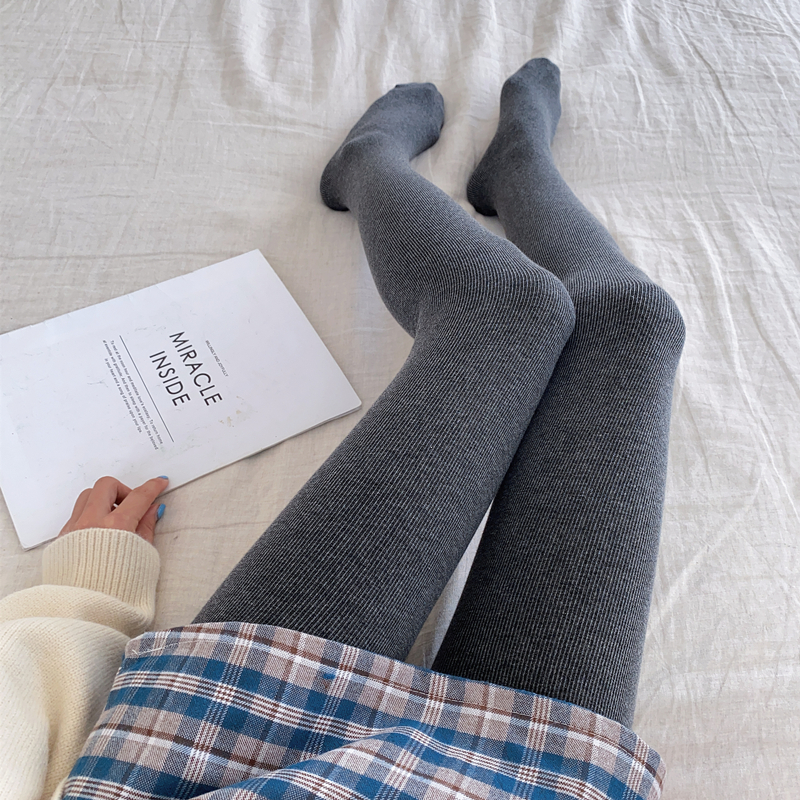 380D燕麦色打底袜子女秋天丝袜春秋中厚薄款燕麦白连裤袜瘦腿外穿 - 图1