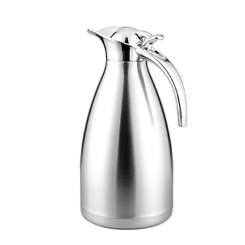 欧式咖啡壶304不锈钢内胆保温壶 2L家用双层真空大容量鸭嘴热水瓶