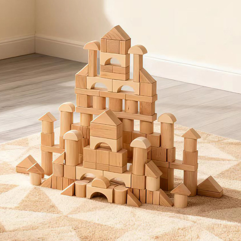 幼儿童积木桶装0到3岁早教益智拼装玩具大颗粒实木宝宝可啃咬木头,淘宝优惠券,粉丝福利购,淘宝优惠卷