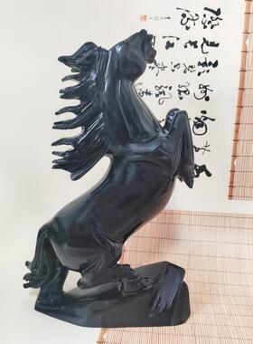 玉石十二生肖马摆件办公室装饰品