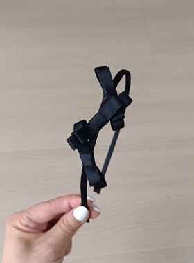 春夏新款原创甜美发饰黑色小蝴蝶结发箍中小学生头箍细发箍发卡