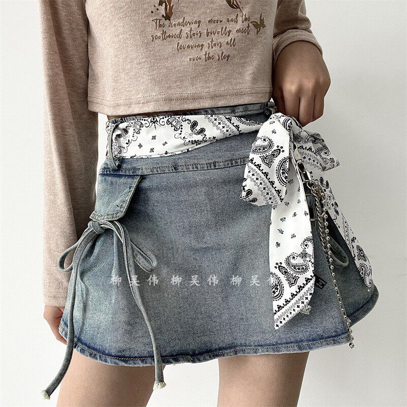 裤链配饰腰果花丝巾腰带女装饰配裙子皮带女款配牛仔裤设计感小众