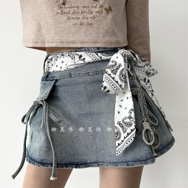 裤链配饰腰果花丝巾腰带女装饰配裙子皮带女款配牛仔裤设计感小众