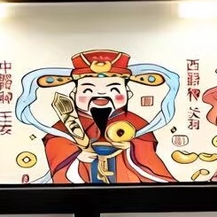 2026新款五路财神爷墙面装饰挂钩