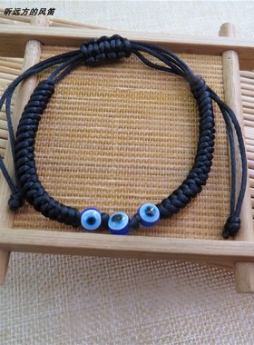 vilEye恶魔之眼红黑绳手链