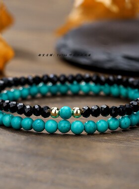 4mm天然石珠串叠带手串