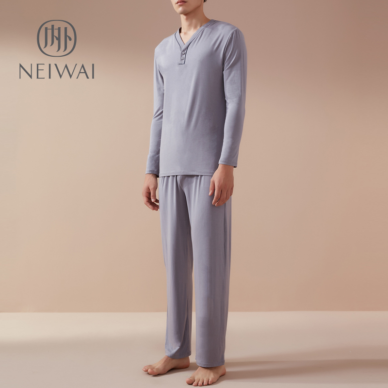 内外 NEIWAI 睡衣套装家居便服莫代尔休闲套头宽松舒适男士上下装 内外 NEIWAI 睡衣套装家居便服莫代尔休闲套头宽松舒适男士上下装
