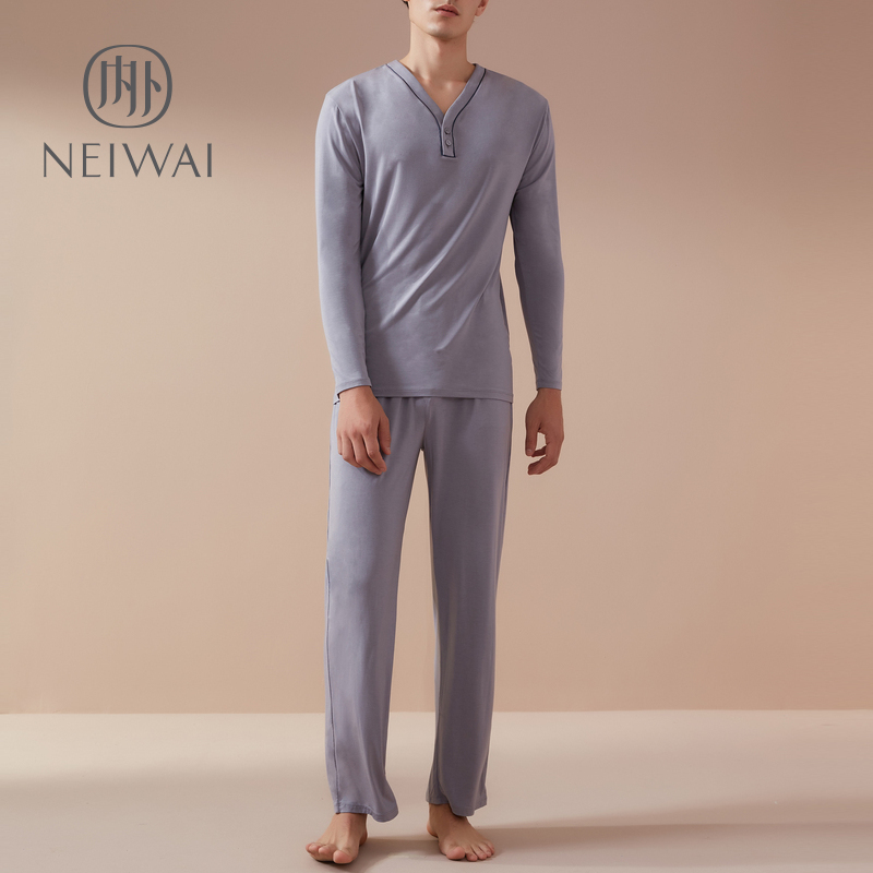 内外 NEIWAI 睡衣套装家居便服莫代尔休闲套头宽松舒适男士上下装 内外 NEIWAI 睡衣套装家居便服莫代尔休闲套头宽松舒适男士上下装