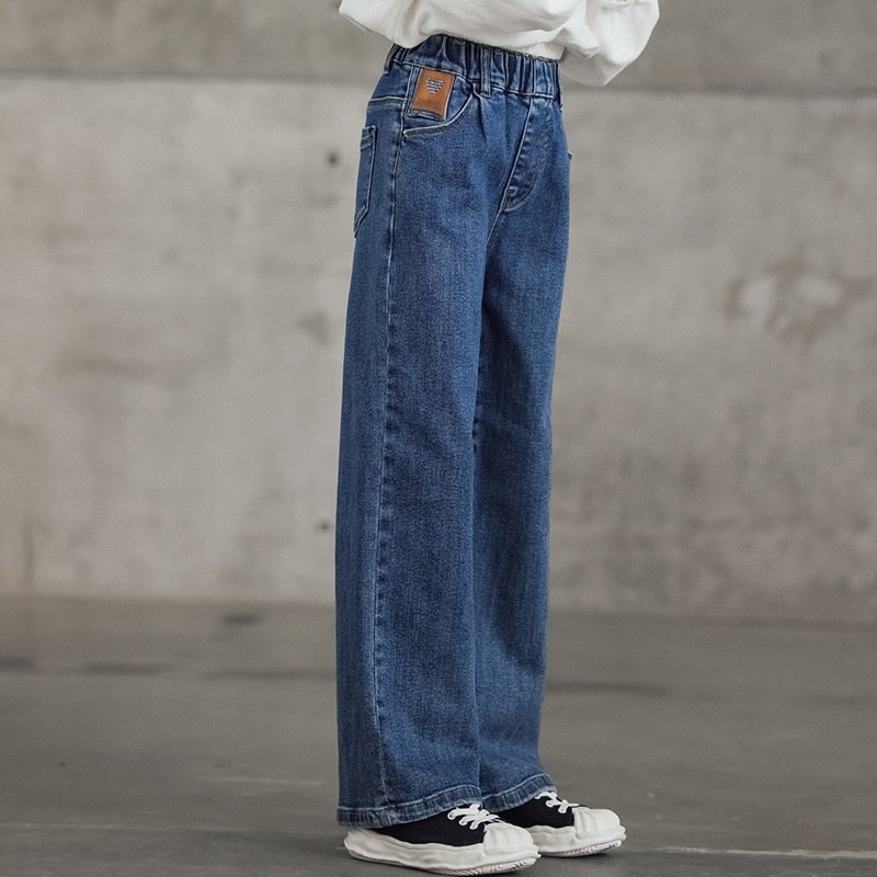 女童直筒牛仔裤春秋百搭儿童裤子冬季加绒长裤中大童休闲洋气舒适,淘宝优惠券,粉丝福利购,淘宝优惠卷