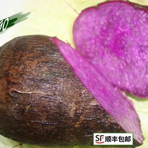 8090 新鲜蔬菜 绿色紫山药 紫淮山 500克 浙江沪满五件包邮 - 图0