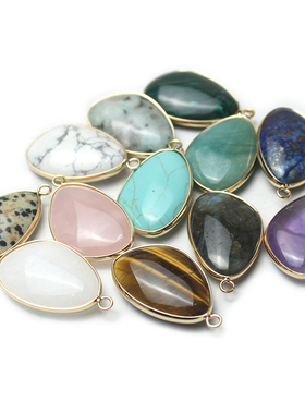 水晶金边石头DIY吊坠促销