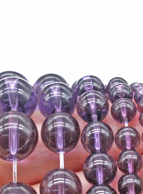 淡紫色水晶玻璃散珠子配件饰品耳坠diy串珠手链项链项链圆珠