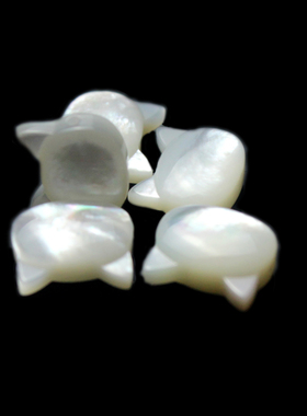 精品强光白色贝壳横孔猫头串珠子diy手工制作手链项链吊坠配饰