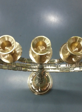 大号纯铜金灯台复古浪漫家居烛台