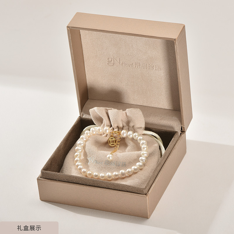 【品牌推薦】京潤珍珠財愿淡水珍珠手鏈5-6mm近圓形過年送禮推薦_京潤珠寶旗艦店_珠寶_鉆石_翡翠_黃金