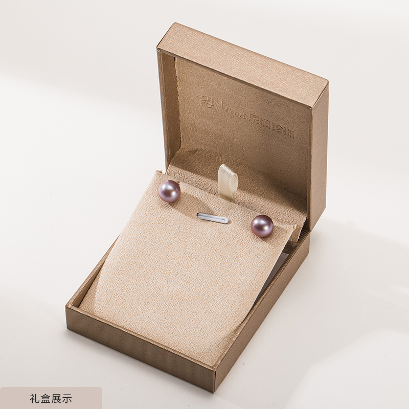 【母亲节礼物】京润 霞辉银淡水珍珠6-11mm粉紫色圆形耳钉送妈妈D - 图3